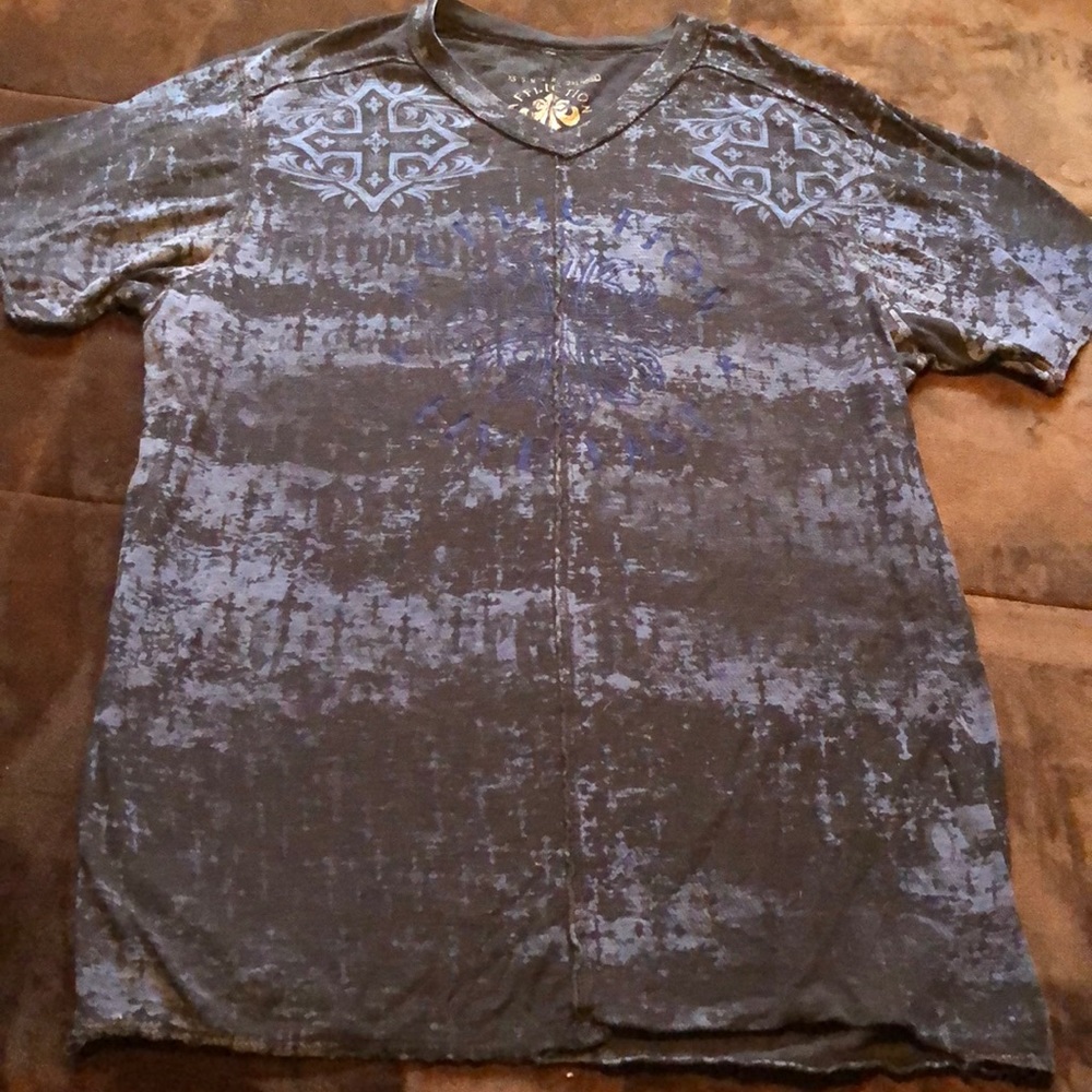 Affliction men’s 3XL blue and black tee